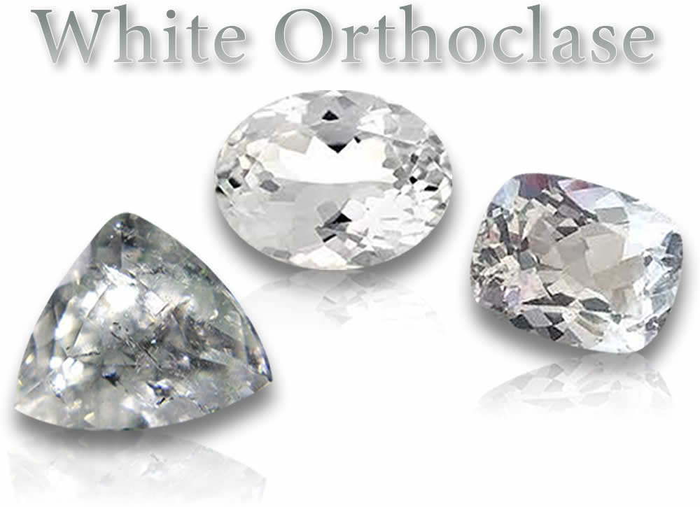 Pietre preziose naturali di ortoclasio bianco