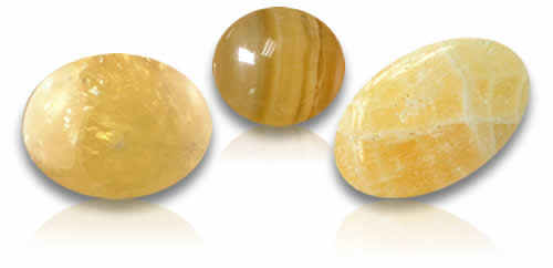 Pietre preziose di calcite gialla