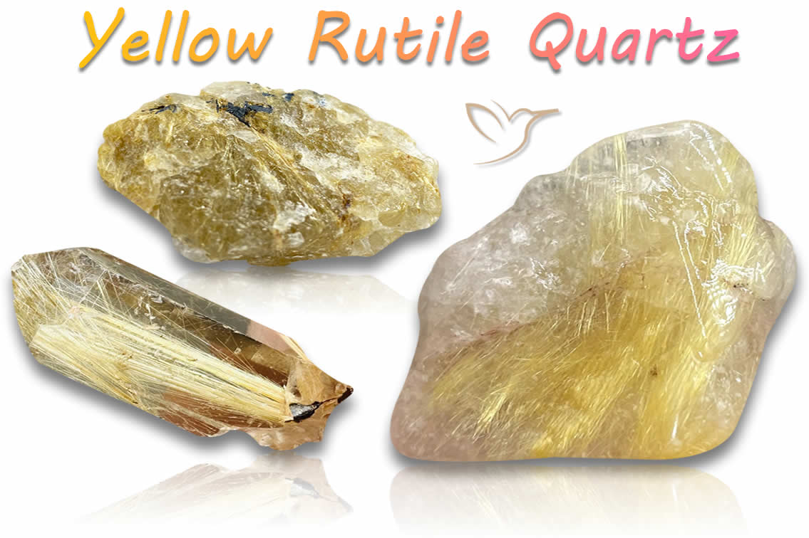 Pietre grezze di quarzo rutilo giallo