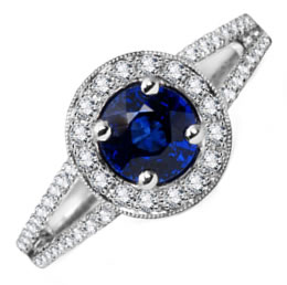 Anello con zaffiro e diamanti