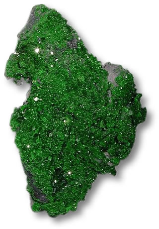 Drusy di uvarovite