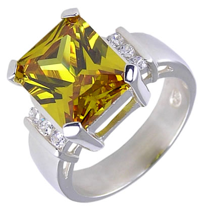 Anello con zirconi gialli