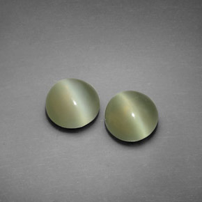 Actinolite cat's eye naturale verde da  ct, taglio rotondo, trasparente