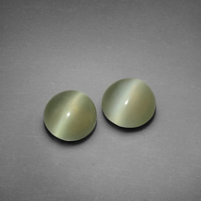 Actinolite cat's eye naturale verde da  ct, taglio rotondo, trasparente