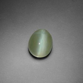 Actinolite cat's eye naturale verde da 3,02 ct, taglio ovale, trasparente