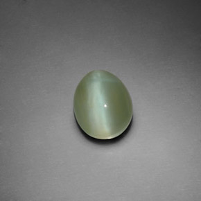 Actinolite cat's eye naturale verde da 3,02 ct, taglio ovale, trasparente