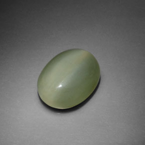 Occhio di gatto actinolite Verde naturale da 5.39 ct, Taglio ovale, Trasparente