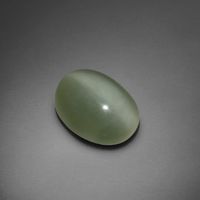 Actinolite cat's eye naturale verde da 7,66 ct, taglio ovale, trasparente