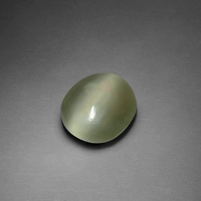 Actinolite cat's eye naturale verde da 2,33 ct, taglio ovale, trasparente