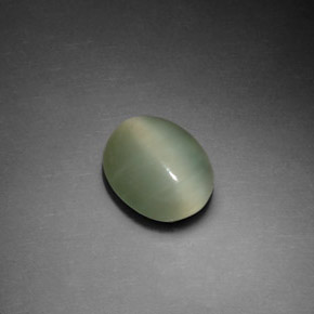 Actinolite cat's eye naturale verde da 2,37 ct, taglio ovale, trasparente