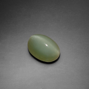 Actinolite cat's eye naturale verde da 2,22 ct, taglio ovale, trasparente