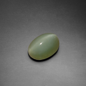 Actinolite cat's eye naturale verde da 2,22 ct, taglio ovale, trasparente