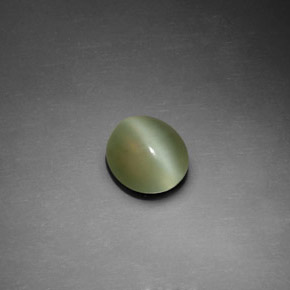 Actinolite cat's eye naturale verde da 1,25 ct, taglio ovale, trasparente