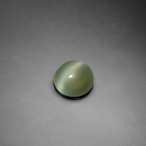 Occhio di gatto actinolite naturale verde da 1,12 ct, taglio rotondo, trasparente