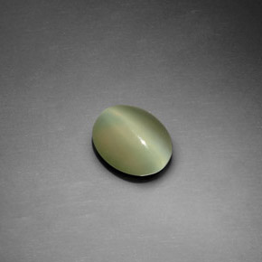 Occhio di gatto actinolite Verde naturale da 1.22 ct, Taglio ovale, Trasparente