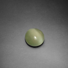 Actinolite cat's eye naturale verde da 1,10 ct, taglio rotondo, trasparente