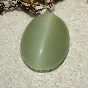 Occhio di gatto actinolite Verde naturale da 4.44 ct, Taglio ovale, Traslucido