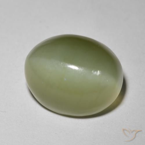 Occhio di gatto actinolite Verde terroso naturale da 5.80 ct, Ovale, Traslucido