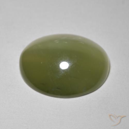 Occhio di gatto actinolite Army Green naturale da 6.09 ct, Ovale, Traslucido