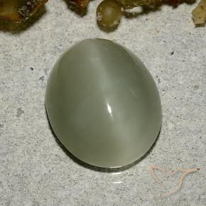 Occhio di gatto actinolite Verde marroncino naturale da 5.33 ct, Ovale, Traslucido