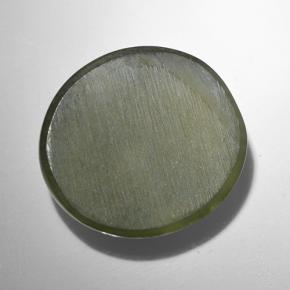 Actinolite cat's eye naturale verde da 9,44 ct, taglio ovale, traslucido