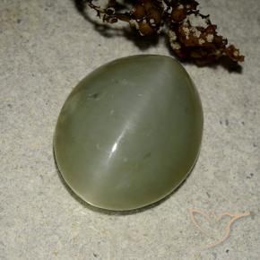 Occhio di gatto actinolite Verde medio naturale da 11.07 ct, Ovale, Traslucido
