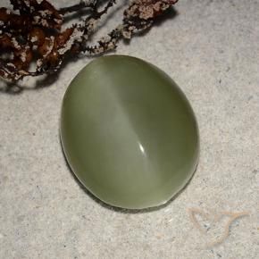 Occhio di gatto actinolite Verde marroncino naturale da 8.10 ct, Ovale, Traslucido