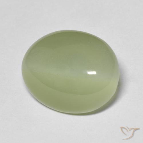 Occhio di gatto actinolite Army Green naturale da 5.67 ct, Ovale, Traslucido
