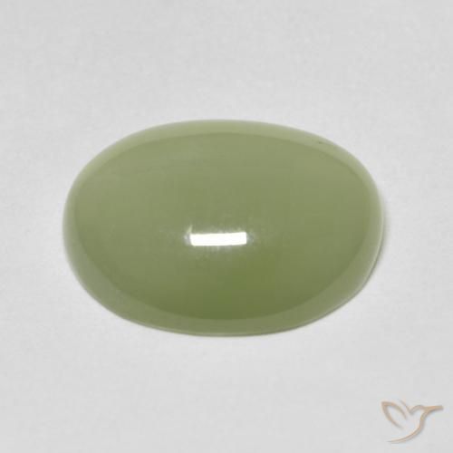 Occhio di gatto actinolite Army Green naturale da 5.67 ct, Ovale, Traslucido
