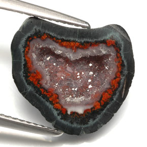 Geodi di agata naturale multicolore da 6,55 ct, forma fantasia, opaco