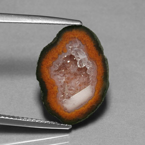 Il geode di agata Multicolore naturale da 8.24 ct, Forma fantasia, Opaco