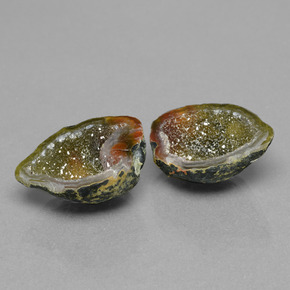 Gemme di geodi di agata multicolore naturale da  ct, forma fantasia, opaco