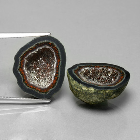 Gemme di Il geode di agata Multicolore naturale da 28.74 ct, Forma fantasia, Opaco