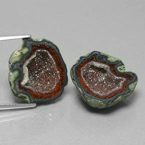 Gemme di Il geode di agata Multicolore naturale da 25.58 ct, Forma fantasia, Opaco