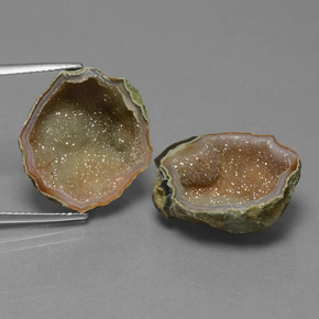 Gemme di Il geode di agata Multicolore naturale da 16.50 ct, Forma fantasia, Opaco