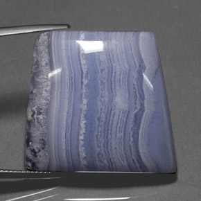 Agata naturale blu da 45,76 ct, trasparente, trasparente/traslucido