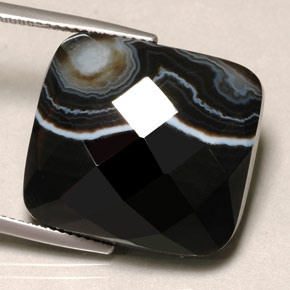 Agata naturale multicolore da 29,53 ct, taglio a cuscino, opaco