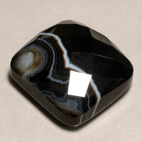 Agata naturale multicolore da 29,53 ct, taglio a cuscino, opaco