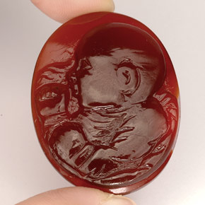 Agata naturale arancione da 37,34 ct, trasparente, trasparente/traslucido