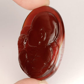 Agata naturale arancione da 37,34 ct, trasparente, trasparente/traslucido
