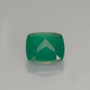 Agata Verde naturale da 1.29 ct, Taglio a cuscino, Traslucido