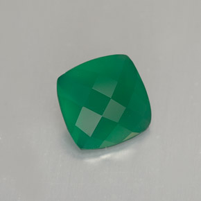 Agata Verde naturale da 1.22 ct, Taglio a cuscino, Traslucido