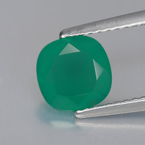 Agata Verde naturale da 1.28 ct, Trasparente, Trasparente/Traslucido