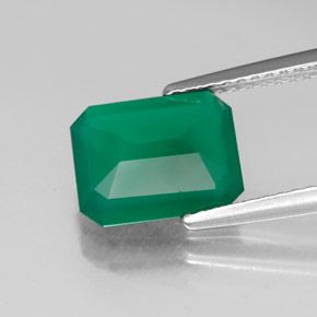 Agata naturale verde da 2,06 ct, trasparente, trasparente/traslucido
