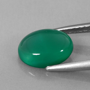 Agata Blu verde naturale da 1.58 ct, Trasparente, Trasparente/Traslucido