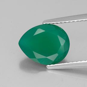 Agata naturale verde da 2,38 ct, trasparente, trasparente/traslucido