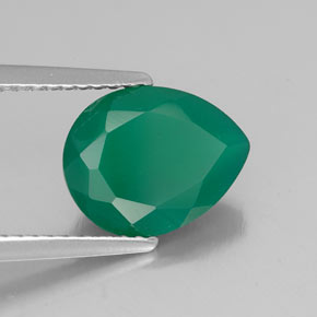 Agata naturale verde da 2,38 ct, trasparente, trasparente/traslucido