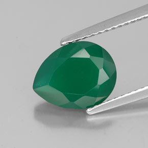 Agata naturale verde da 2,23 ct, trasparente, trasparente/traslucido