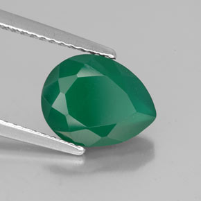 Agata naturale verde da 2,23 ct, trasparente, trasparente/traslucido