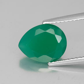 Agata naturale verde da 2,38 ct, trasparente, trasparente/traslucido